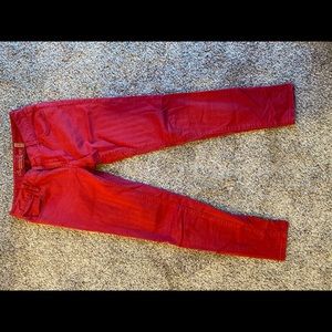 Red skinny jeans